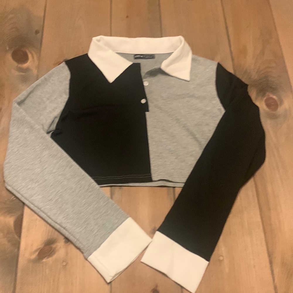 Crop polo shirt